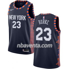 Camiseta Hombre New York Knicks Trey Burke 23 2018-19 Nike City Edition Navy Swingman